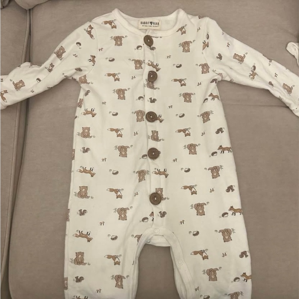 Rabbit & Bear Boy Romper